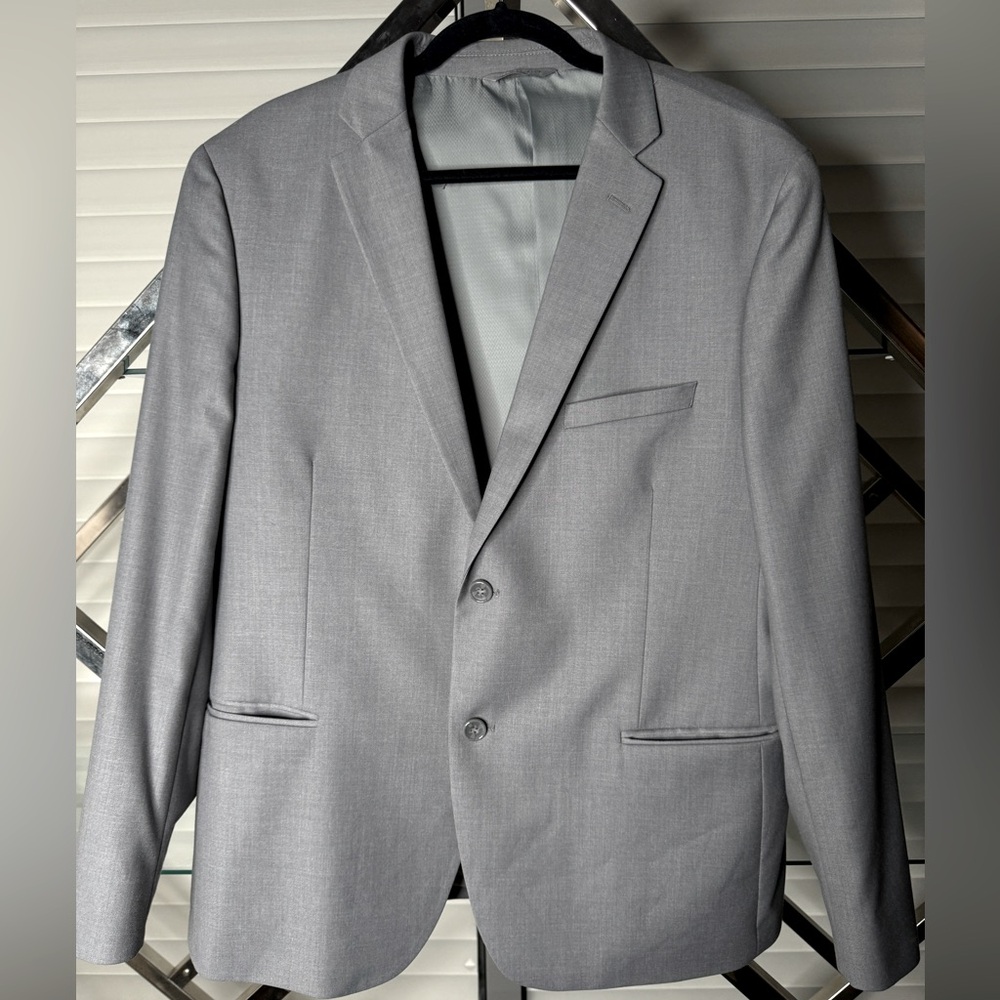 Midnight Blue Grey Men’s Suit Two Pieces Set